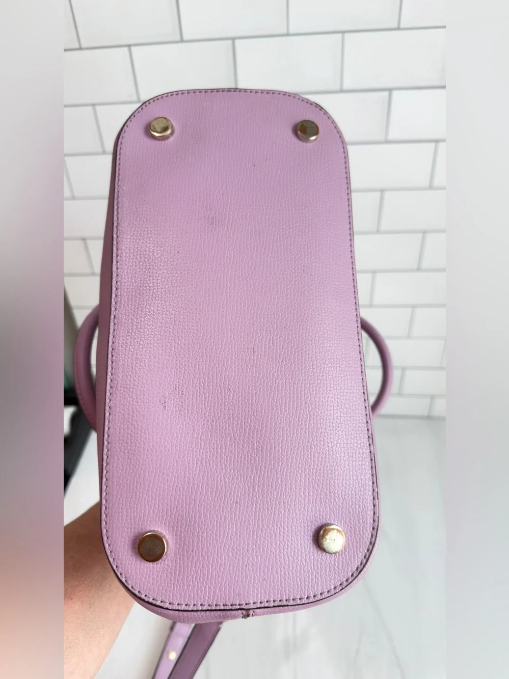 KATE SPADE LEATHER SYLVIA DOME SATCHEL CROSSBODY HANDBAG PURSE ORCHID